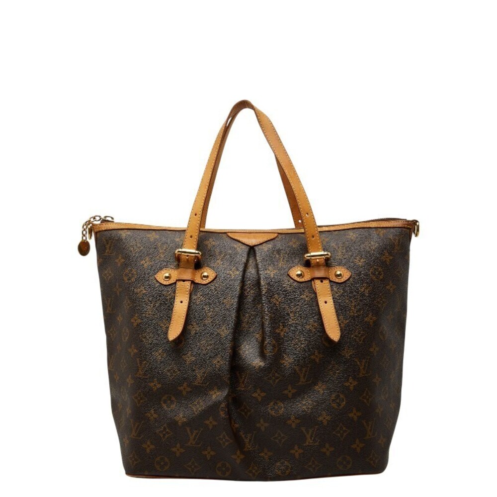 Louis Vuitton Monogram Palermo Handbag Tote Bag Brown Leather